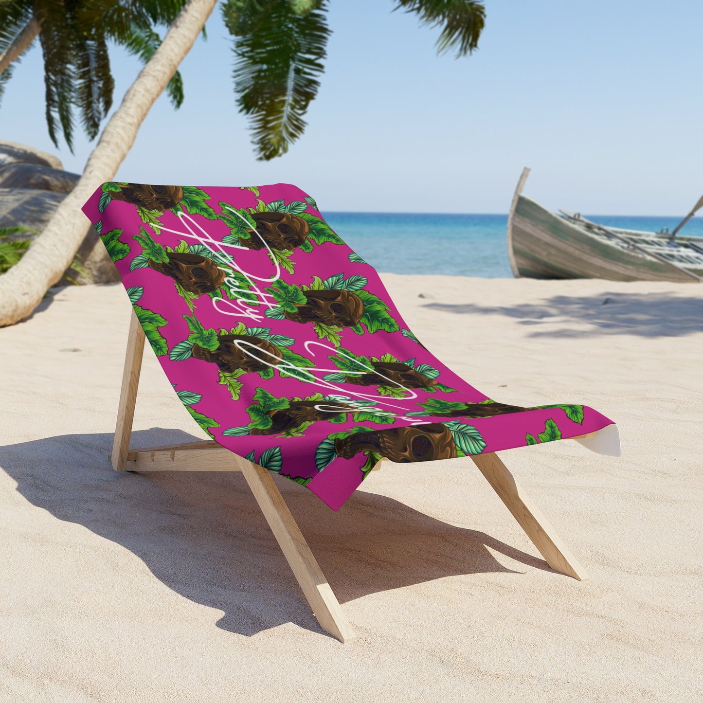 Pretty Dangerous Skull Beach Towel